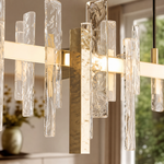 Glacier Textured Glass Linear Chandelier