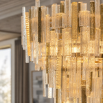 Glacier Textured Glass Round Chandelier
