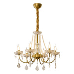 Glamour Pearl Crystal Chandelier with Gold Frame and Clear Shades