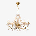 Glamour Pearl Crystal Chandelier with Gold Frame and Clear Shades