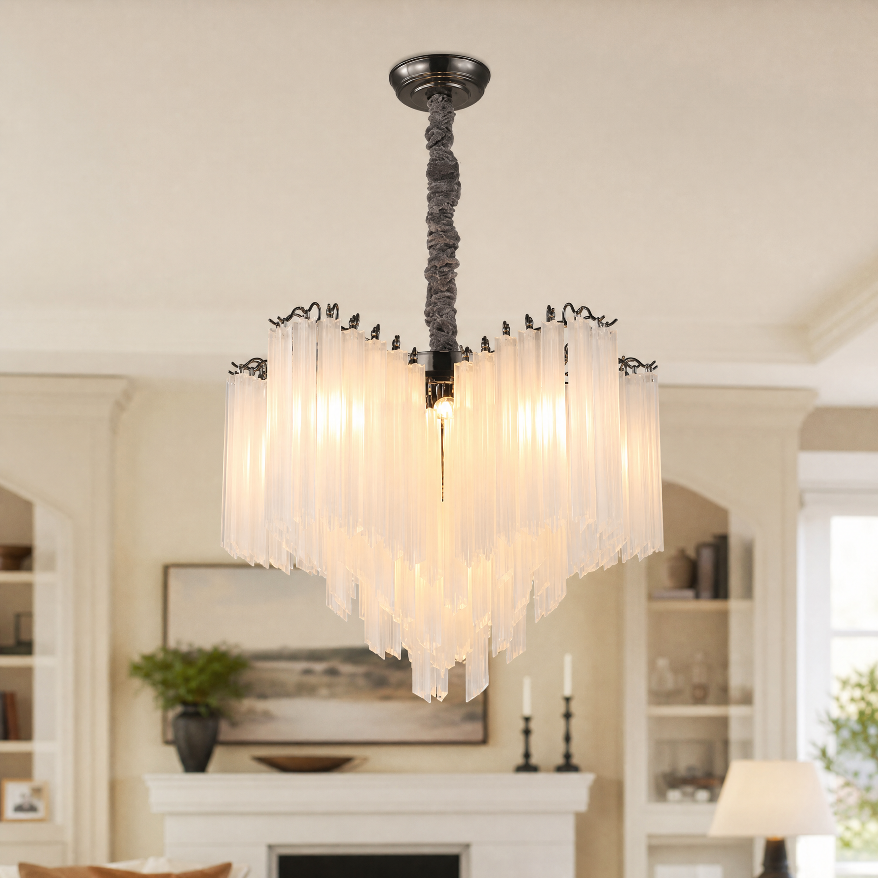 Glass Rod Chandelier