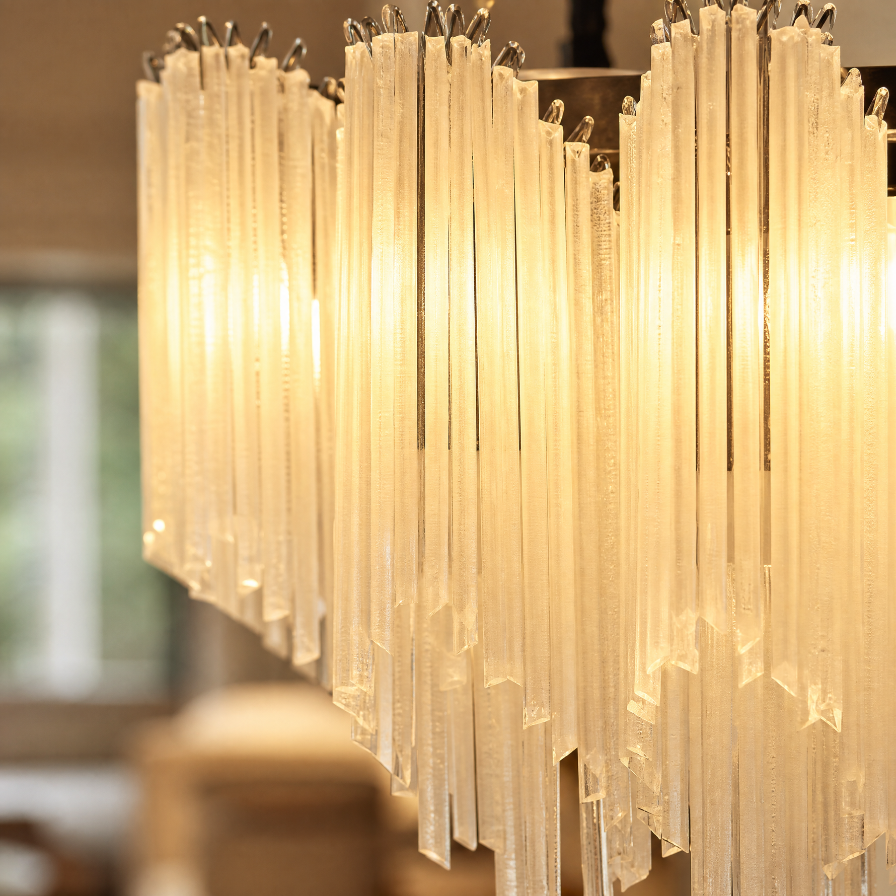 Glass Rod Linear Chandelier