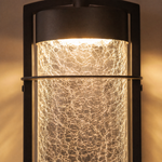 Glass Wall Sconce Modern Sand Black Iron Crackle Glass 1-Light 13.8"H for Porch