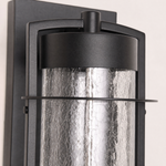 Glass Wall Sconce Modern Sand Black Iron Crackle Glass 1-Light 13.8"H for Porch