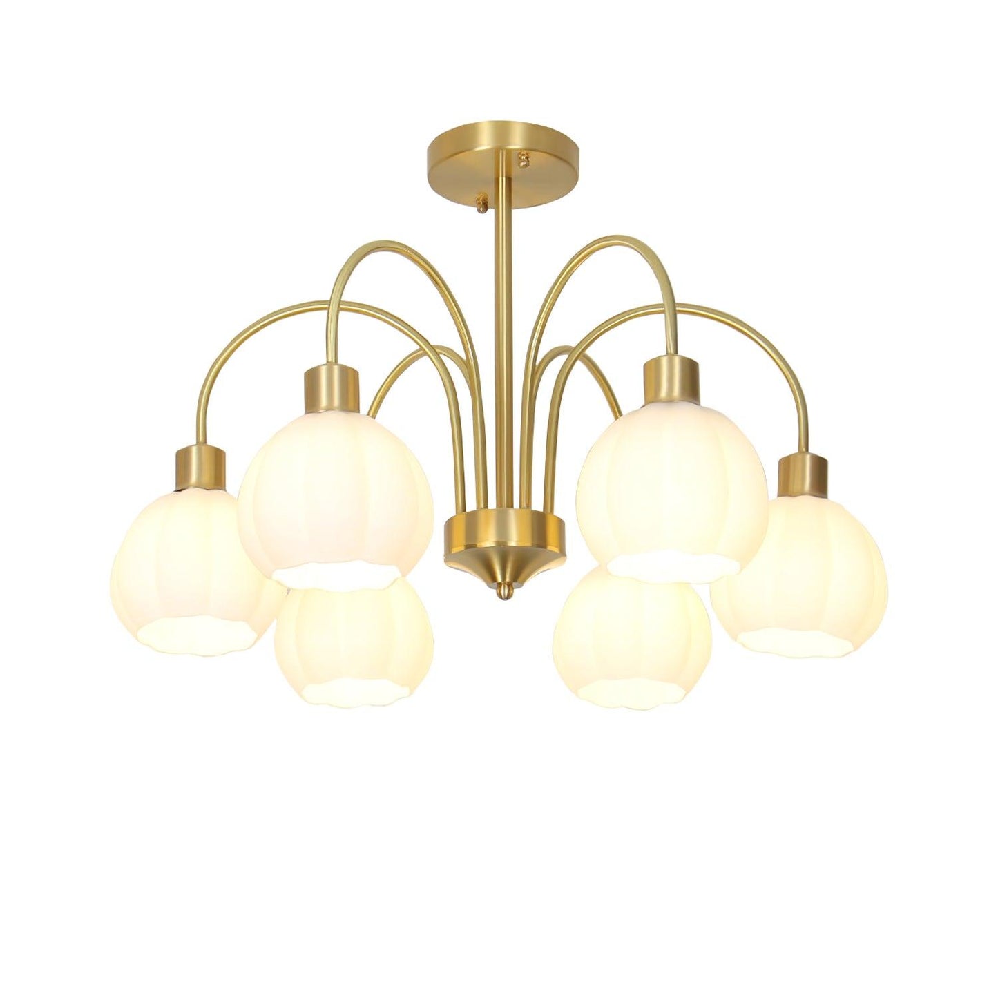Glass Pumpkin Gold Chandelier - YIOSI