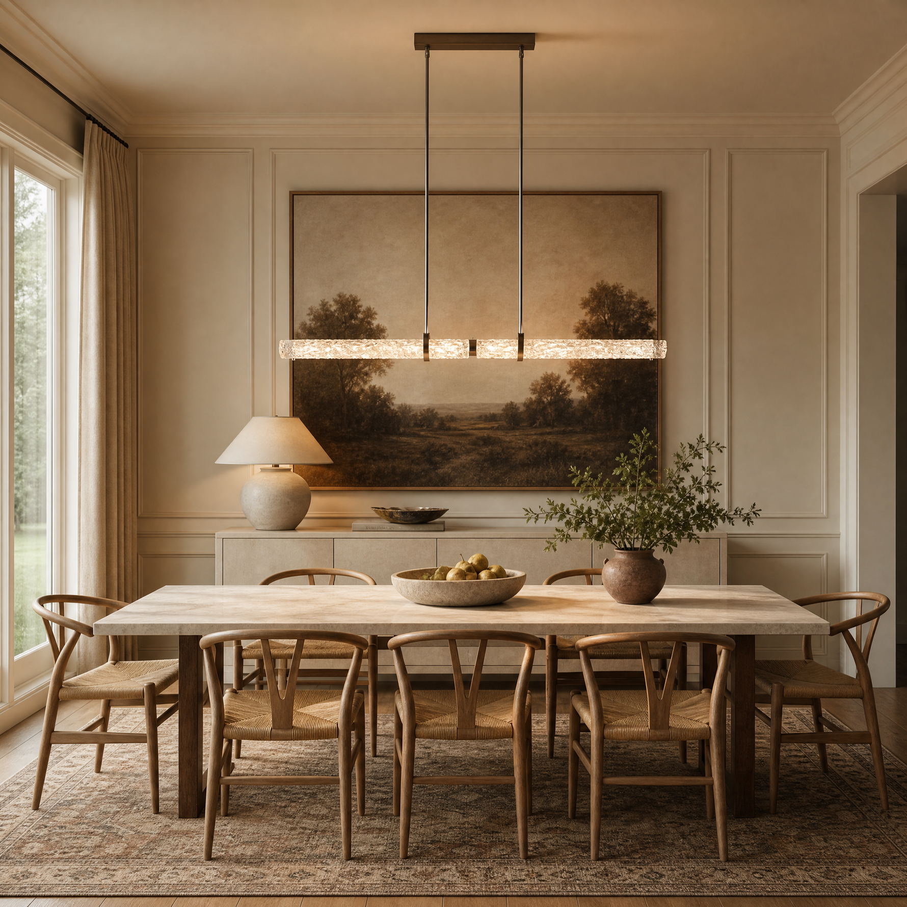 Glitter Modern Dining Room Chandelier Linear