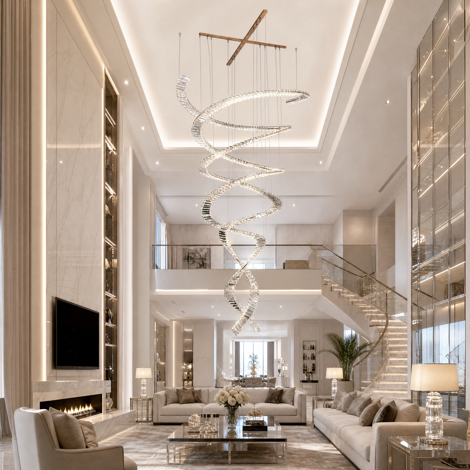 Globo Crystal Halo Chandelier