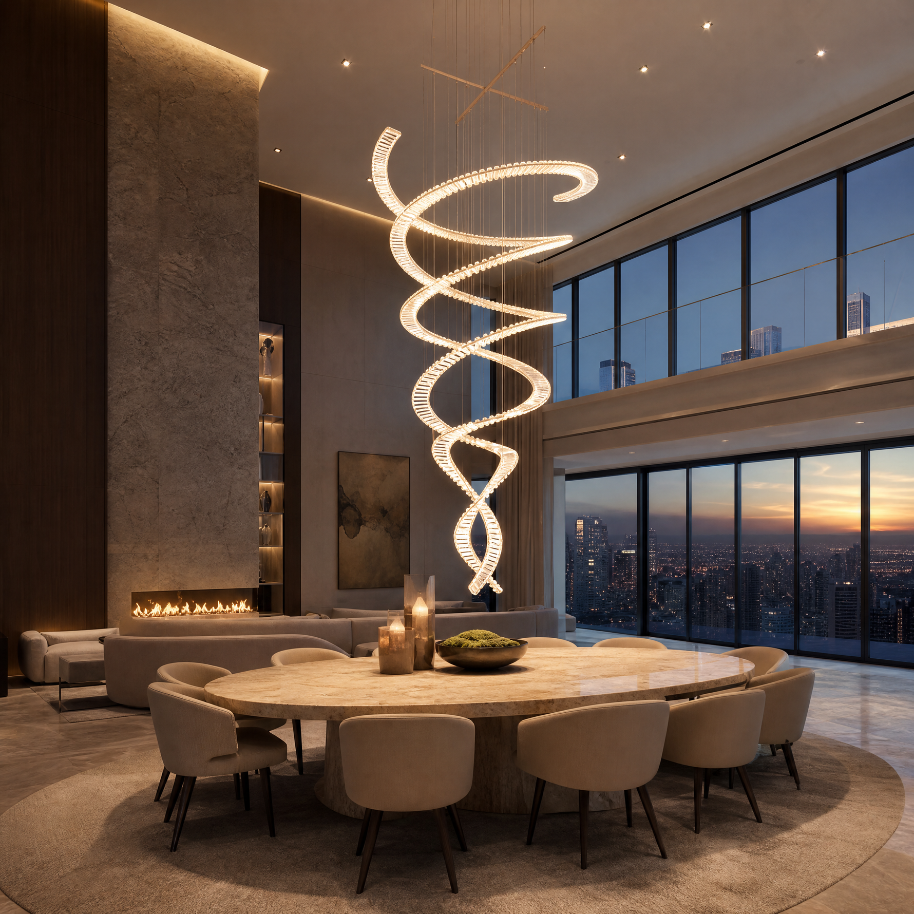 Globo Crystal Halo Chandelier