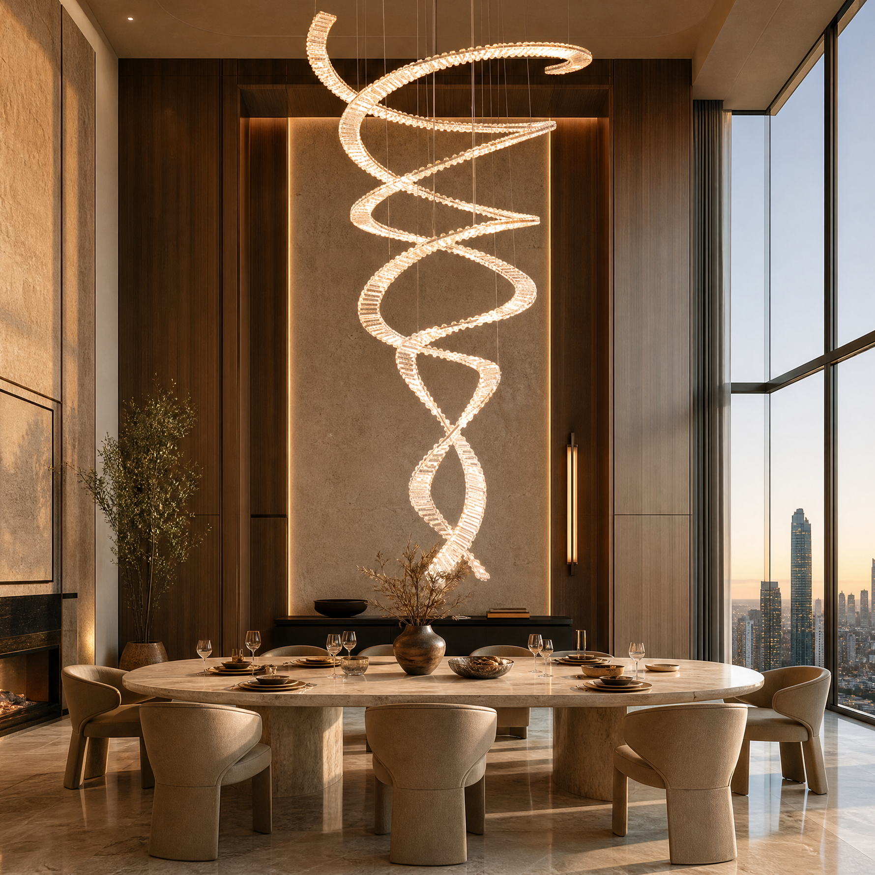 Globo Crystal Halo Chandelier