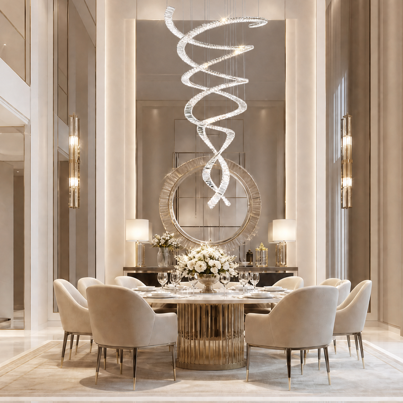 Globo Crystal Halo Chandelier
