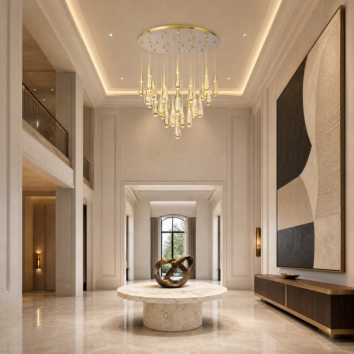 Goccia Glass Raindrop Round Chandelier