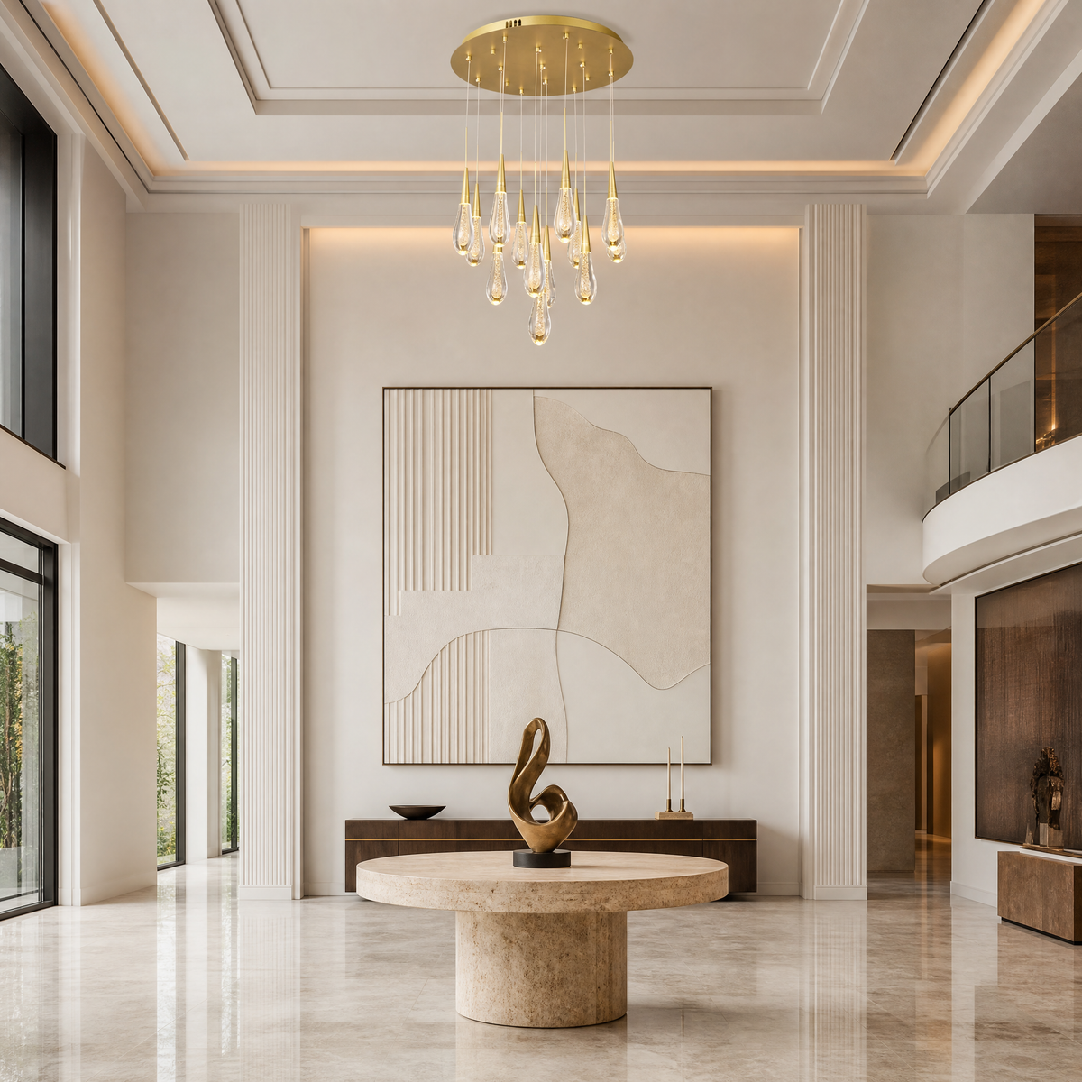 Goccia Glass Raindrop Round Chandelier