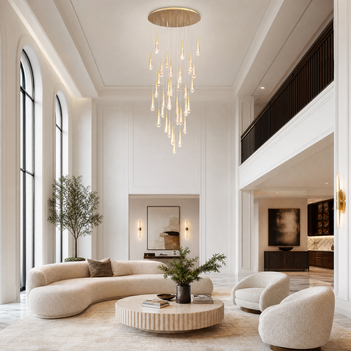 Goccia Glass Raindrop Round Chandelier
