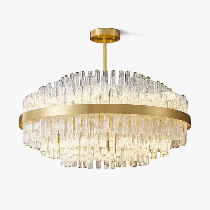 Gold & Clear Rod Chandelier - YIOSI