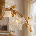 Golden Lily Glass Branch Chandelier