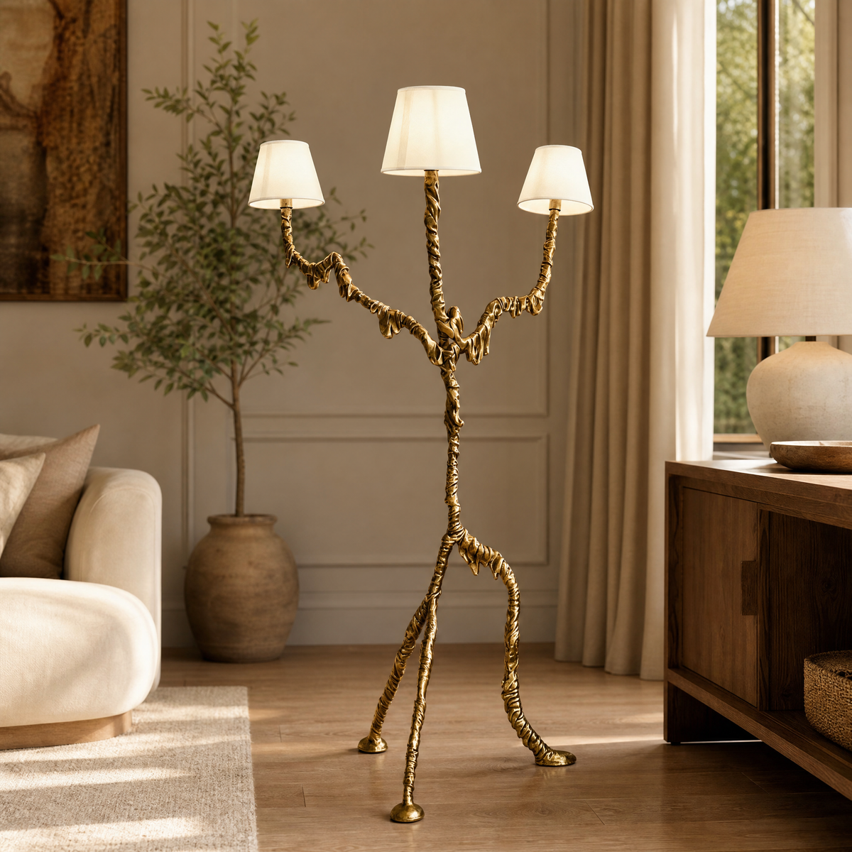 Golden Vine Sculptural Floor Lamp