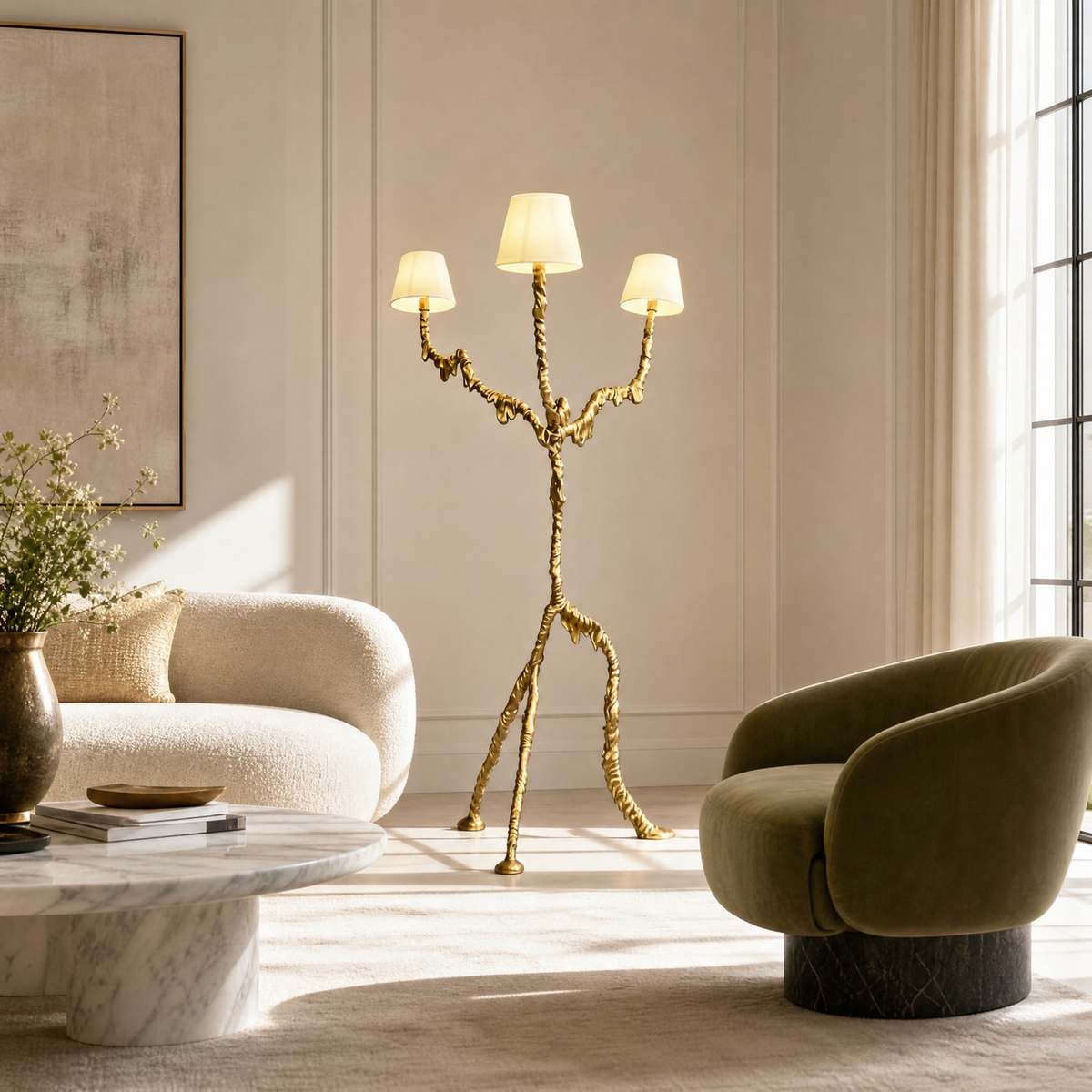 Golden Vine Sculptural Floor Lamp