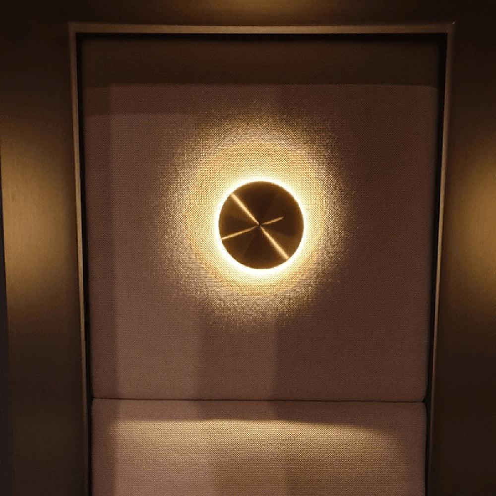Gossa Wall Lamp Modern Brass Metal Halo Light
