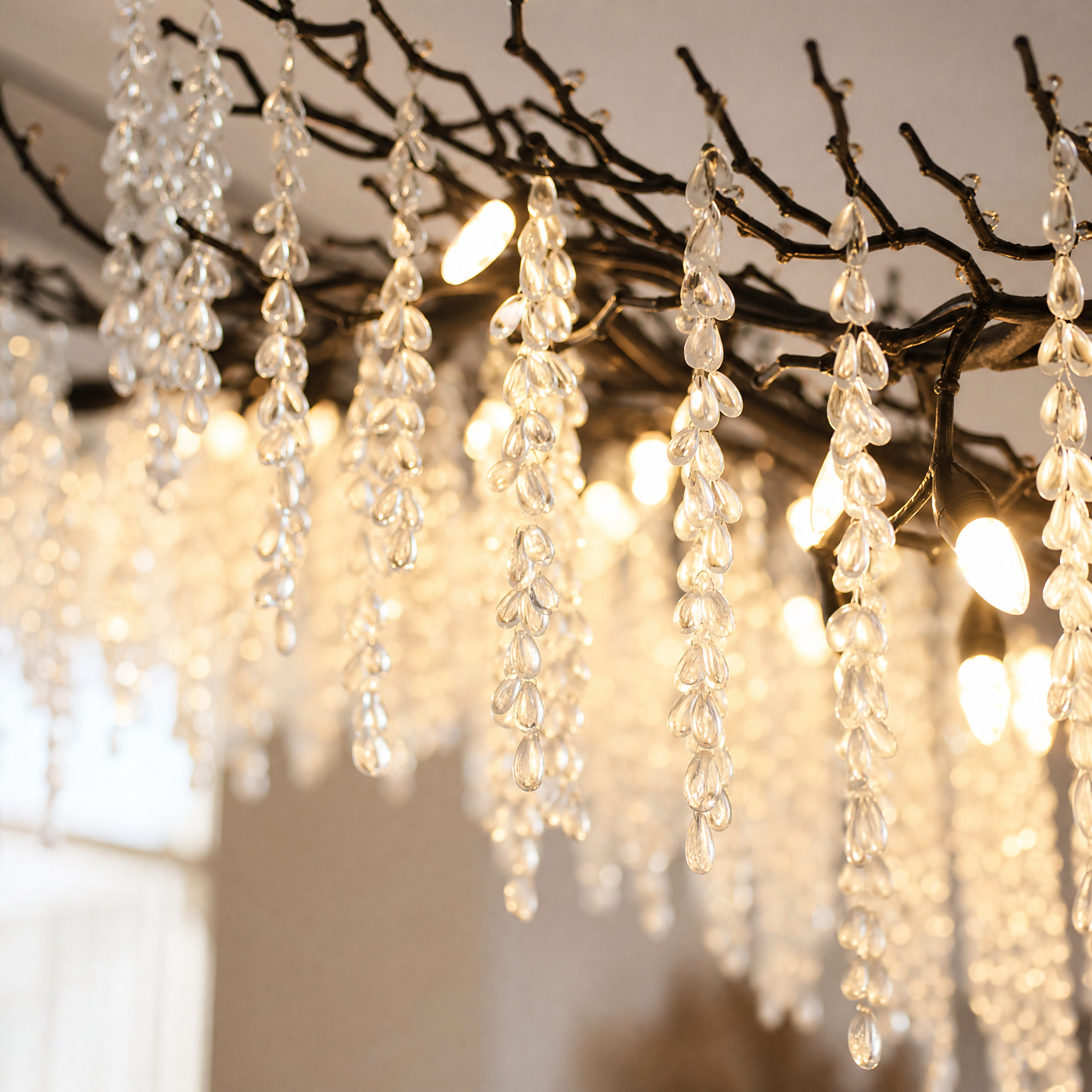 Grape Cluster Branch Chandelier 110cm - Black