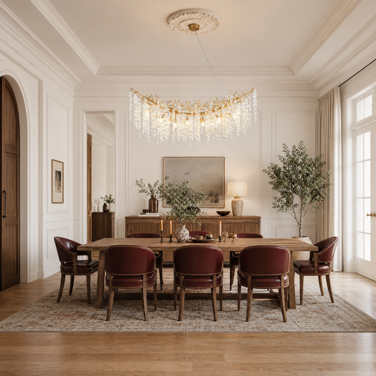 Grape Cluster Branch Chandelier 110cm - Copper