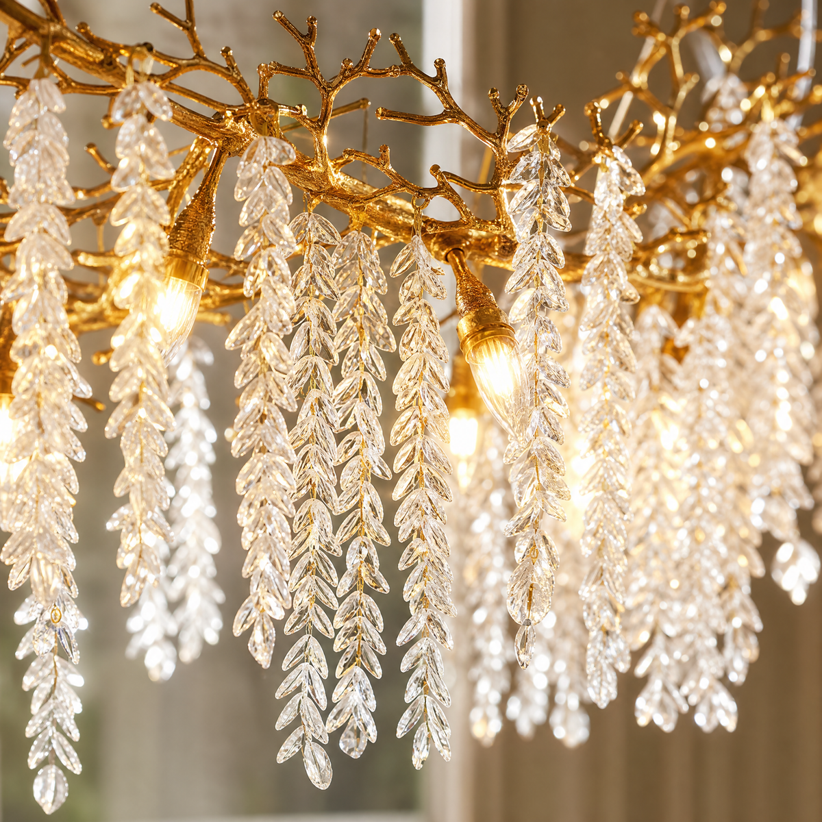 Grape Cluster Branch Chandelier 110cm - Copper