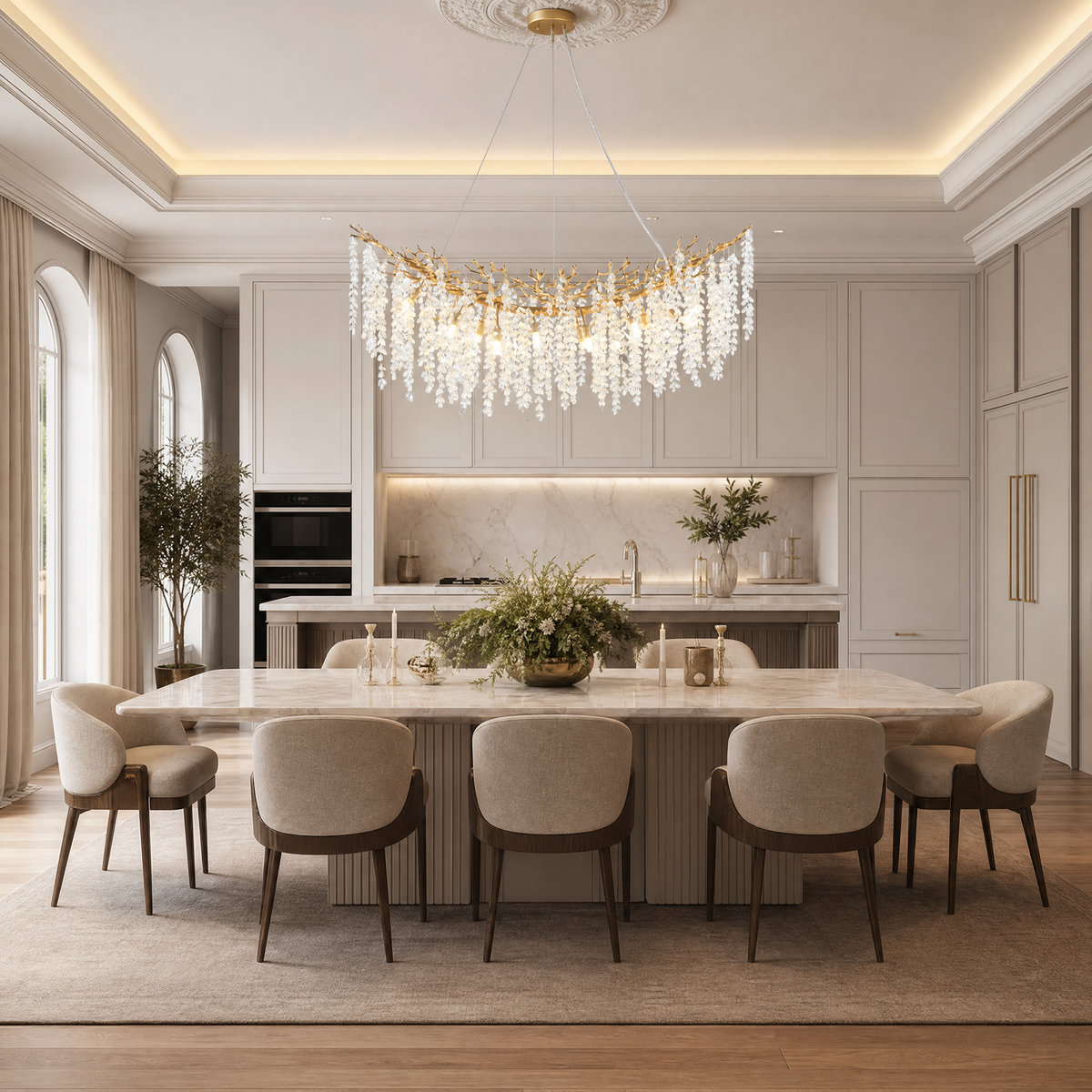 Grape Cluster Branch Chandelier 110cm - Copper