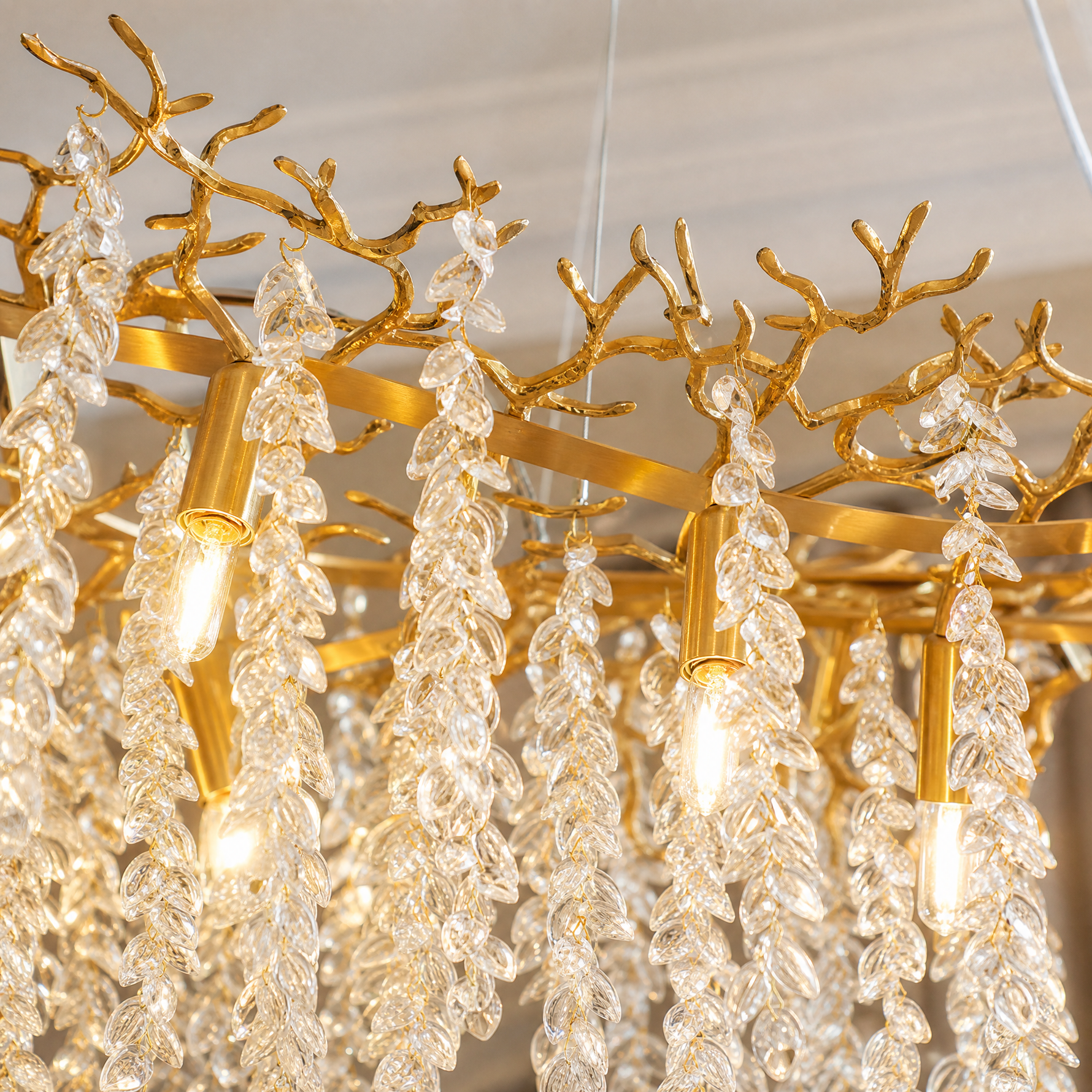 Grape Cluster Branch Chandelier 110cm - Copper