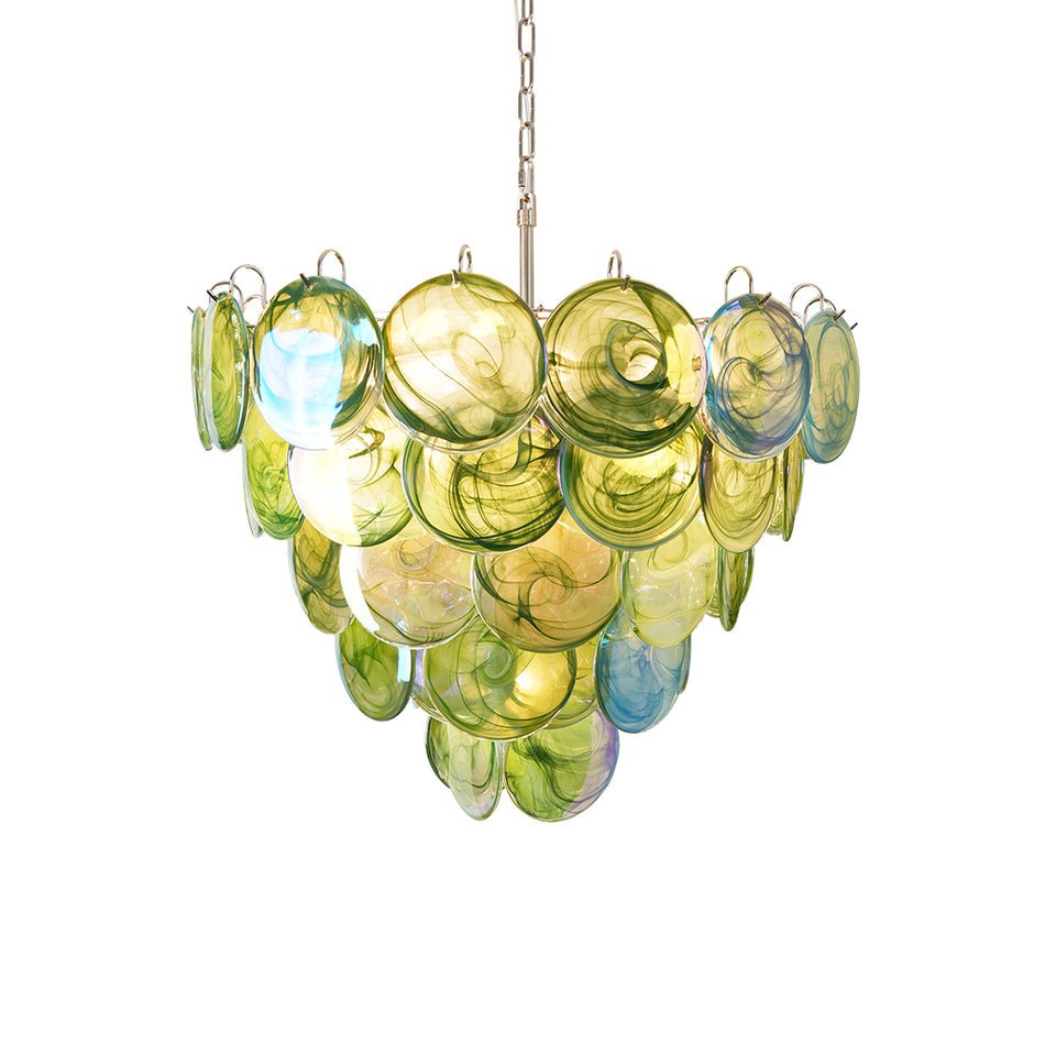 Green Murano Disc Chandelier - YIOSI