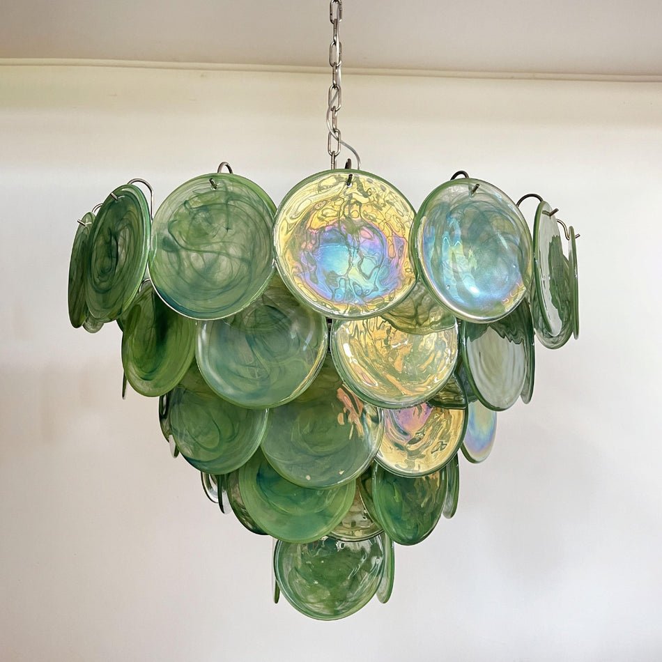 Green Murano Disc Chandelier - YIOSI