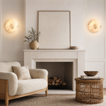 Greta Modern Alabaster Round Wall Sconce