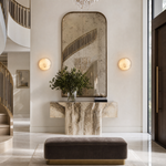 Greta Modern Alabaster Round Wall Sconce
