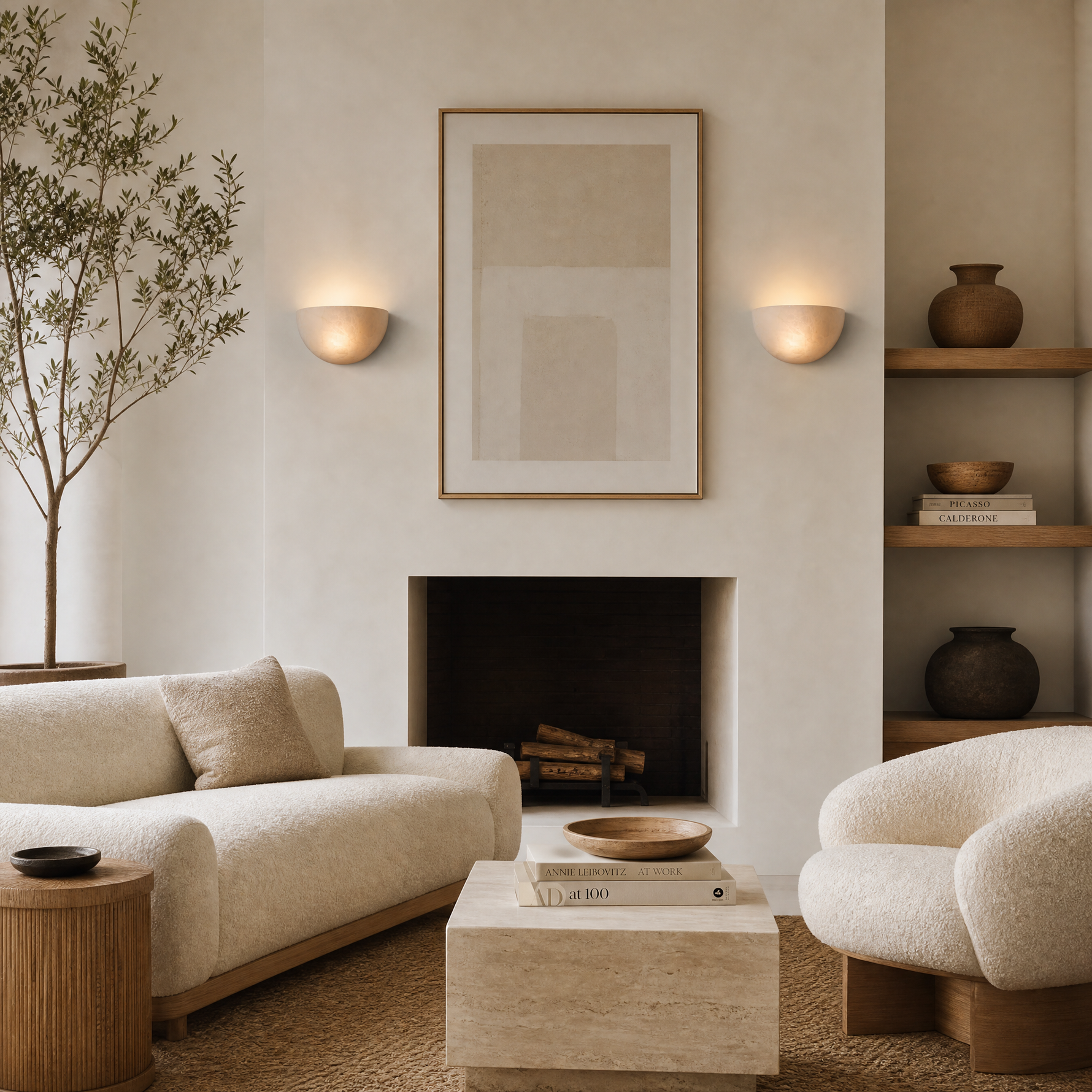 Greta Modern Alabaster Wall Sconce