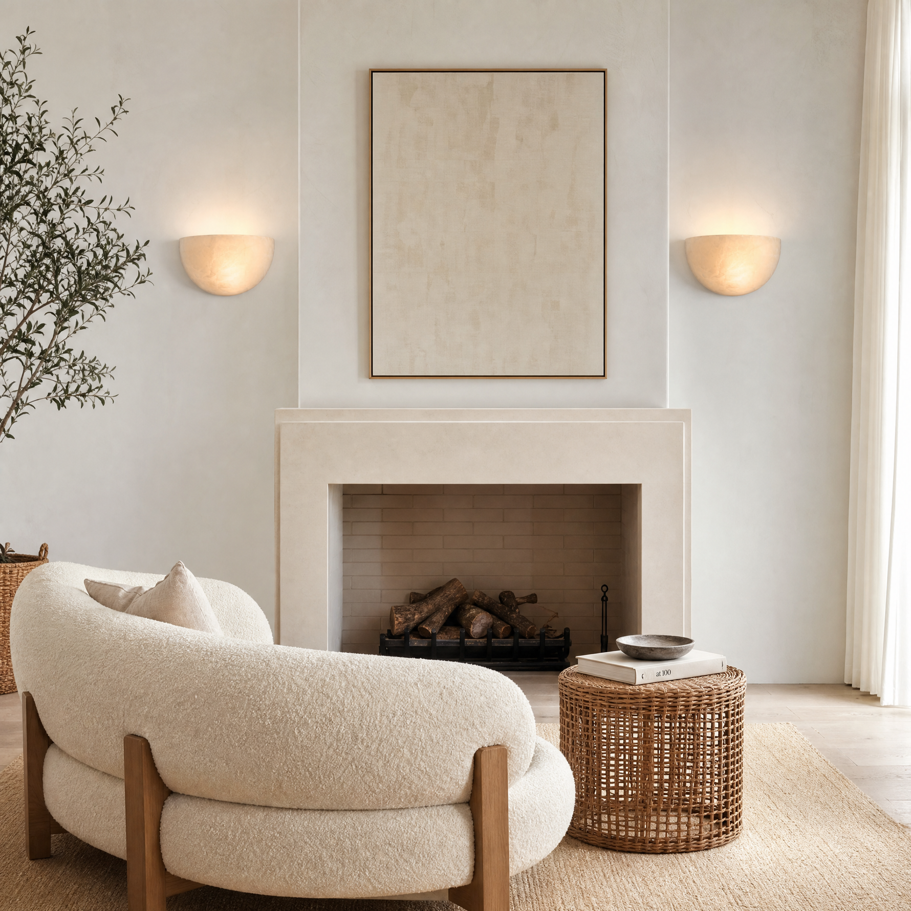 Greta Modern Alabaster Wall Sconce