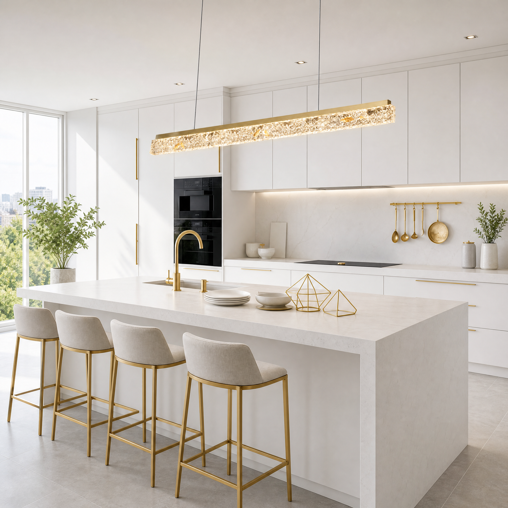 Guilin Landscape Modern Linear Dining Pendant Light
