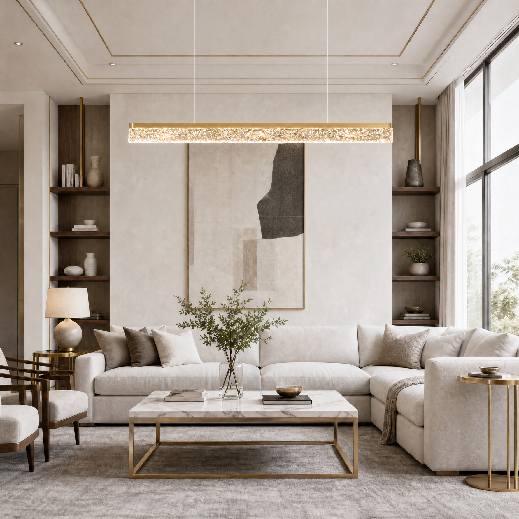 Guilin Landscape Modern Linear Dining Pendant Light
