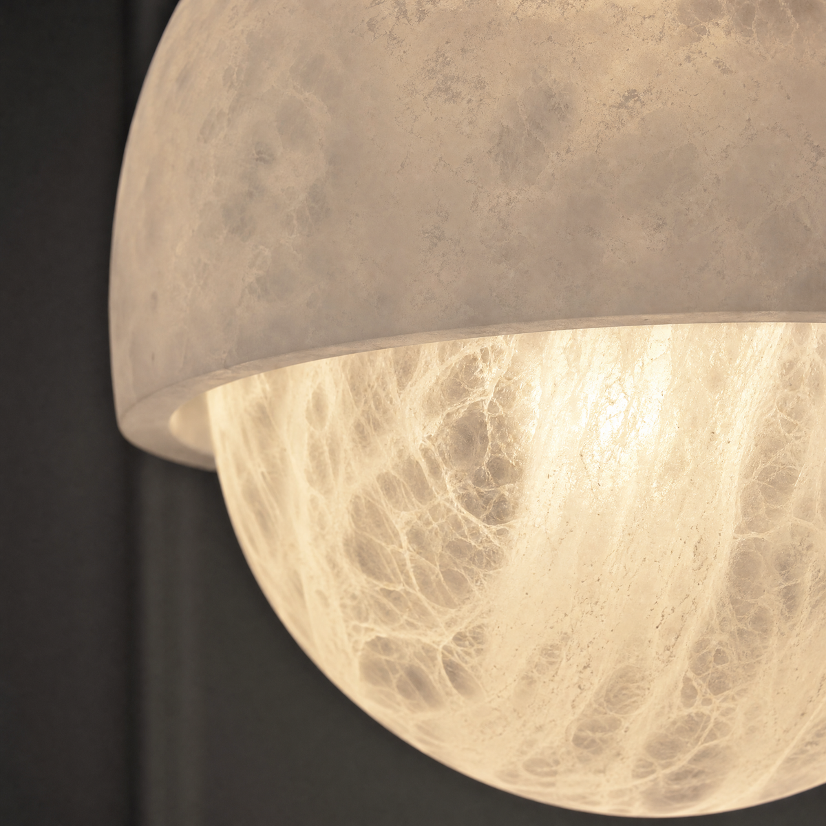 Half-Dome Alabaster Pendant Light