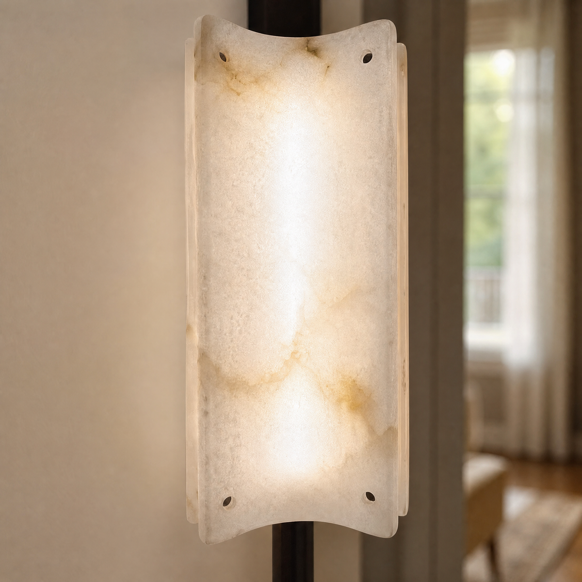 Harmon Modern Alabaster Floor Lamp 65.4" H