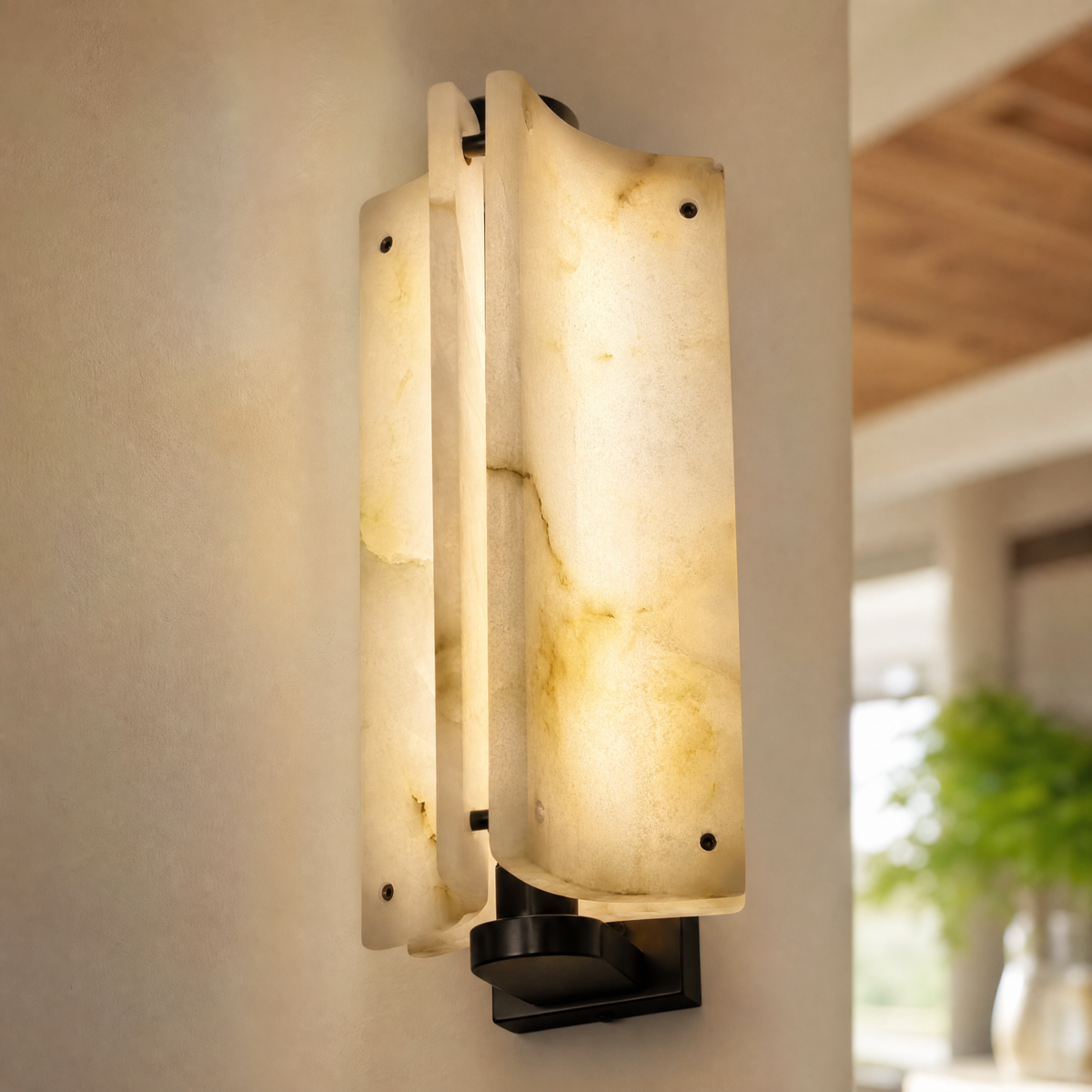 Harmon Modern Alabaster Wall Sconce 5.9"