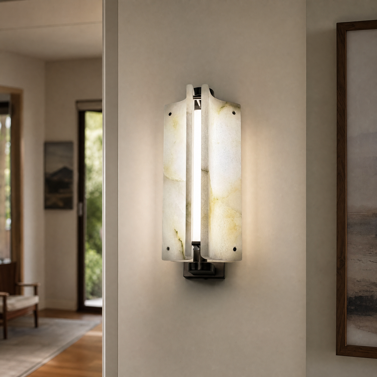 Harmon Modern Alabaster Wall Sconce 5.9"