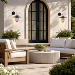 Hat Outdoor Wall Sconce - Matte Black