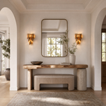 Heirloom Gold Amber Glass Wall Sconce H165 - Copper