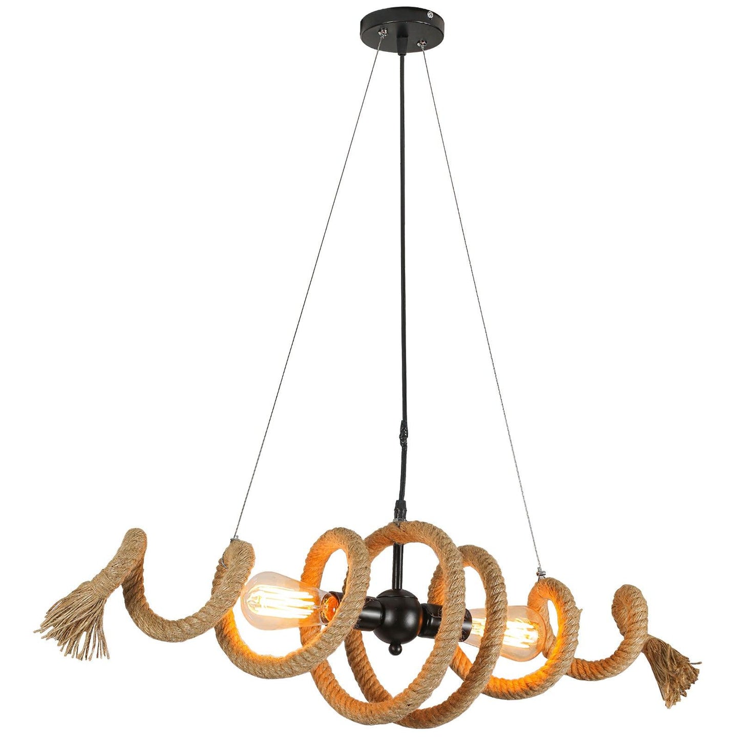 Hemp Rope Industrial Spiral Chandelier - YIOSI