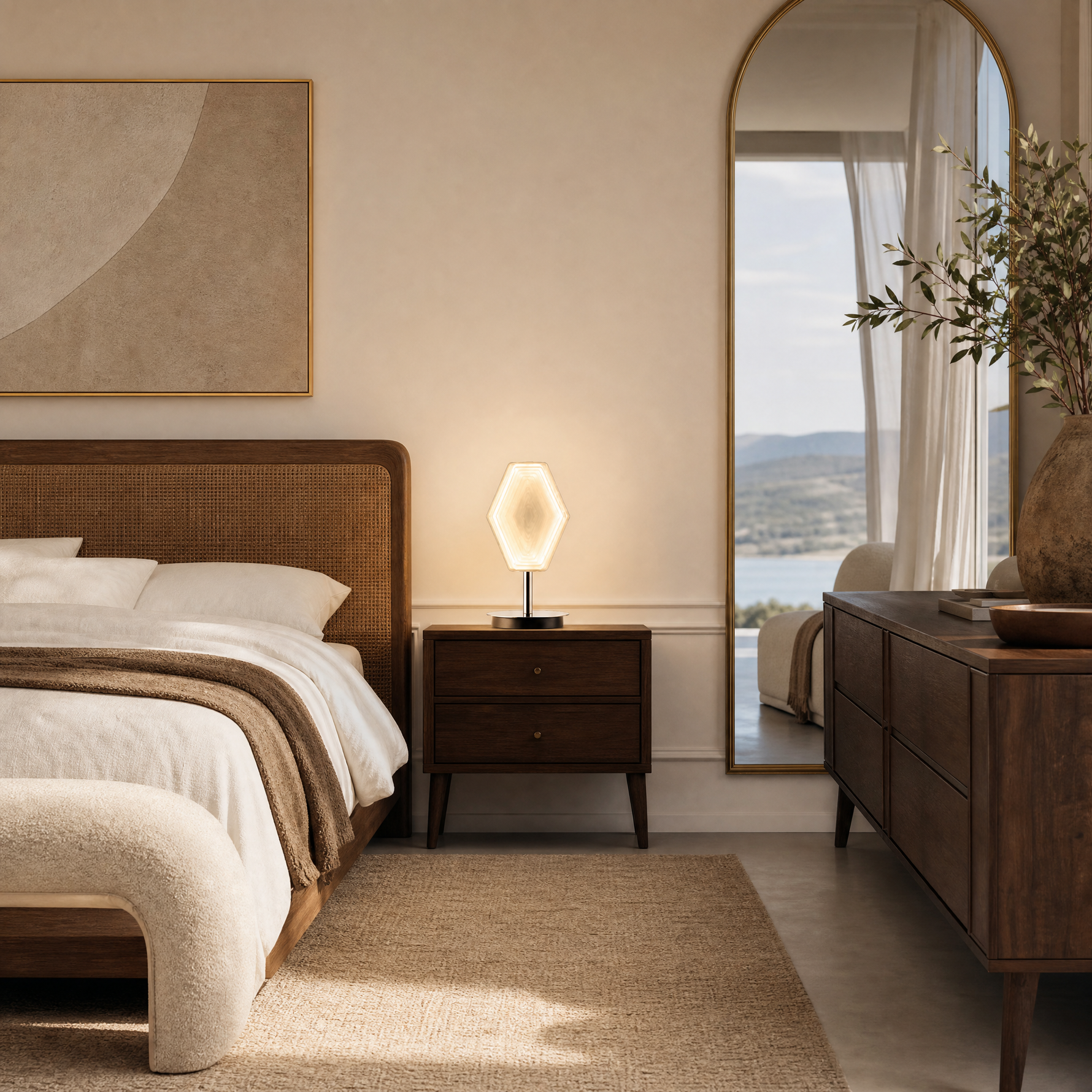 Hexon Artistic Modern Glass Table Lamp