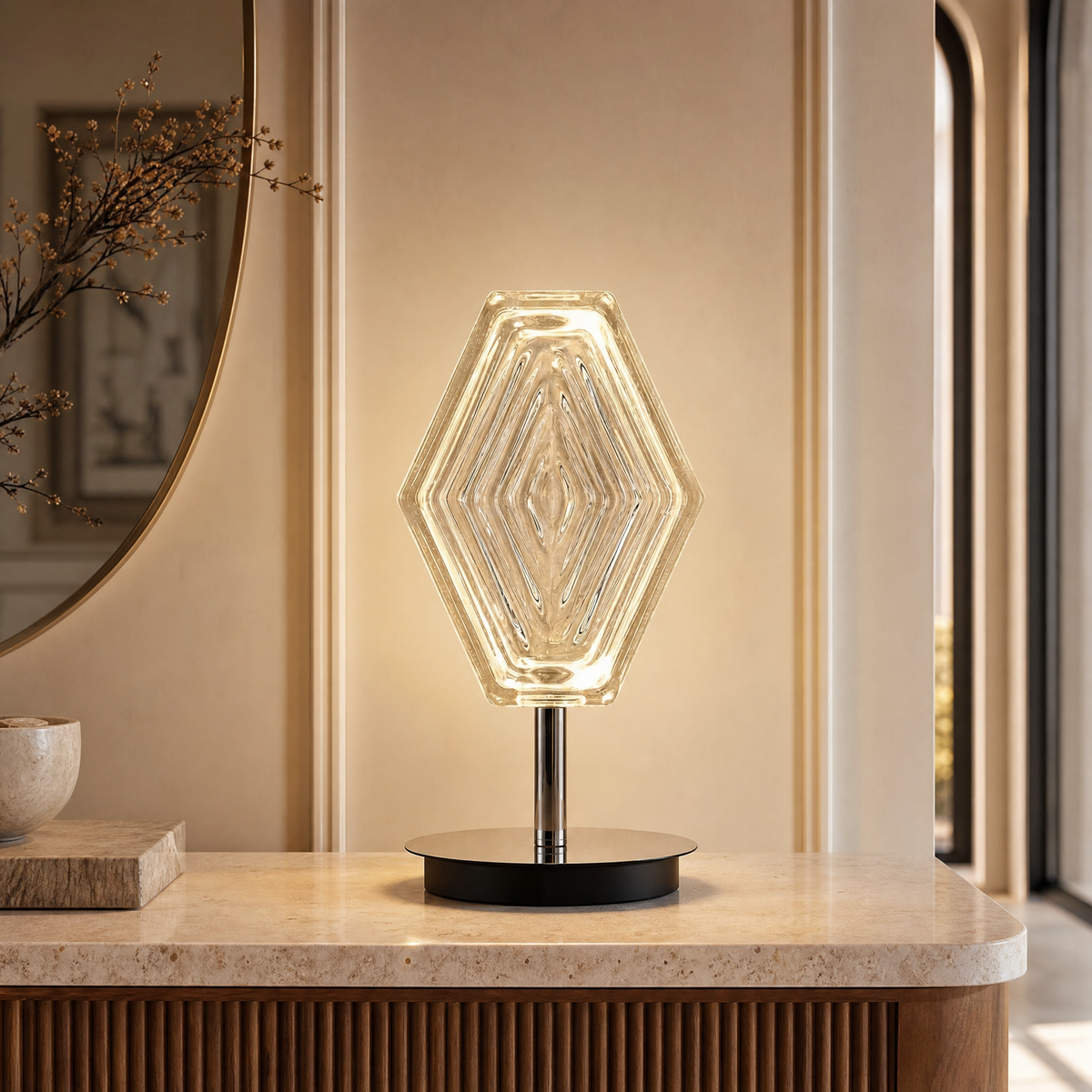 Hexon Artistic Modern Glass Table Lamp