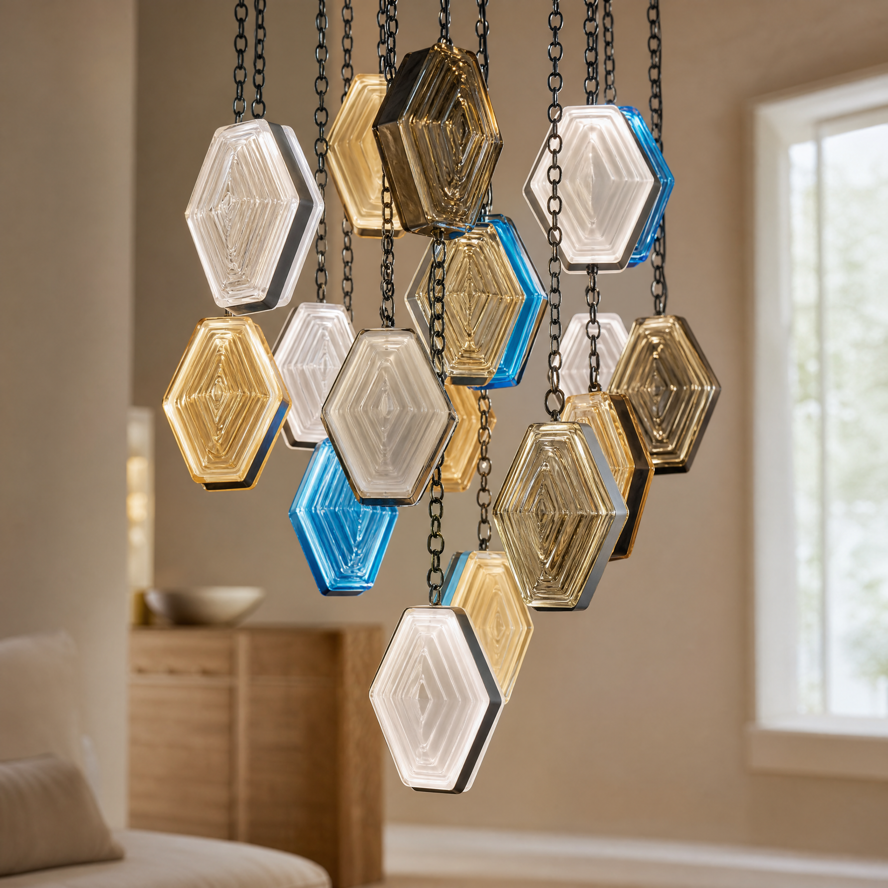 Hexon Modern Cascading Art Deco Chandelier
