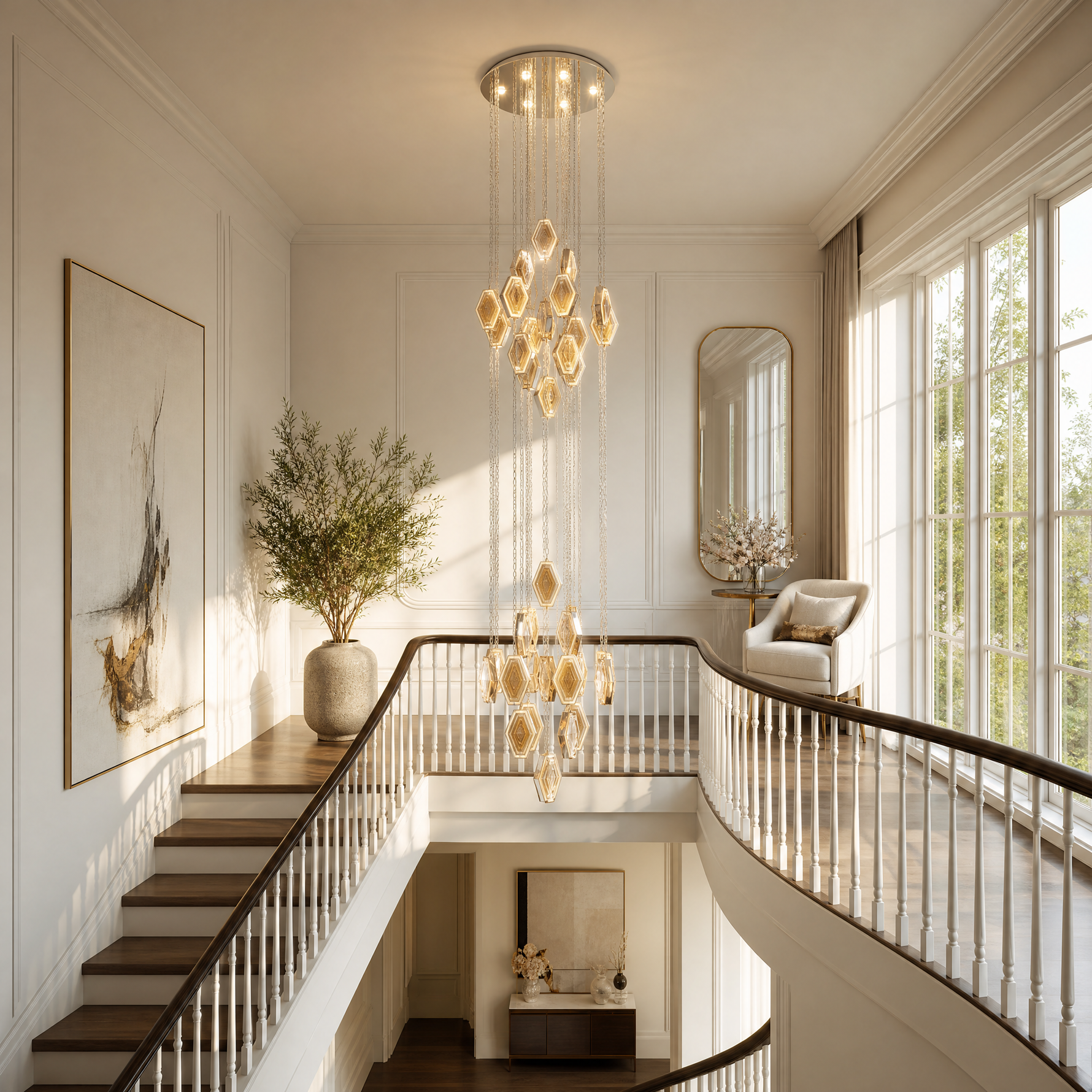 Hexon Modern Cascading Art Deco Chandelier