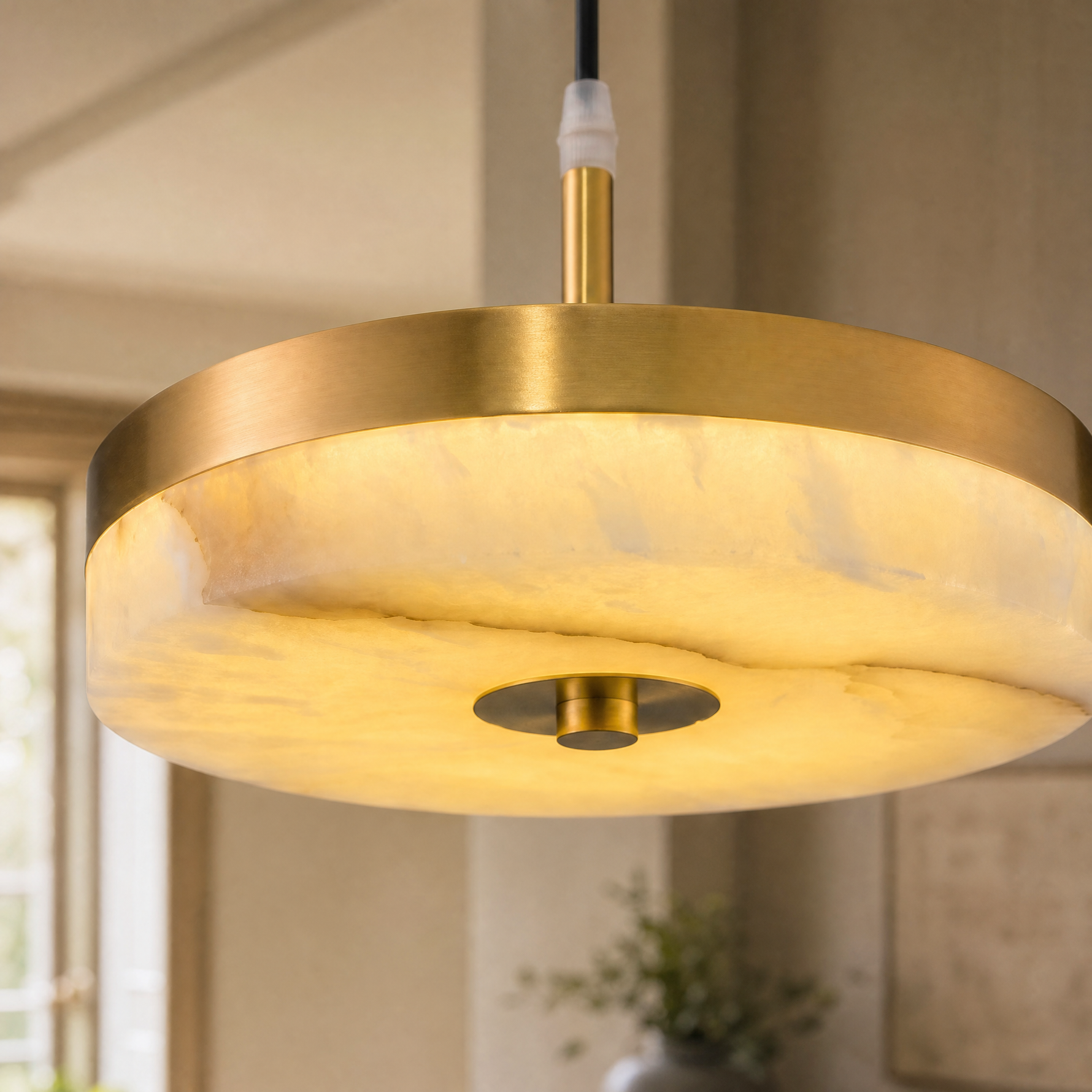 Hollis Modern Alabaster Island Hanging Lights