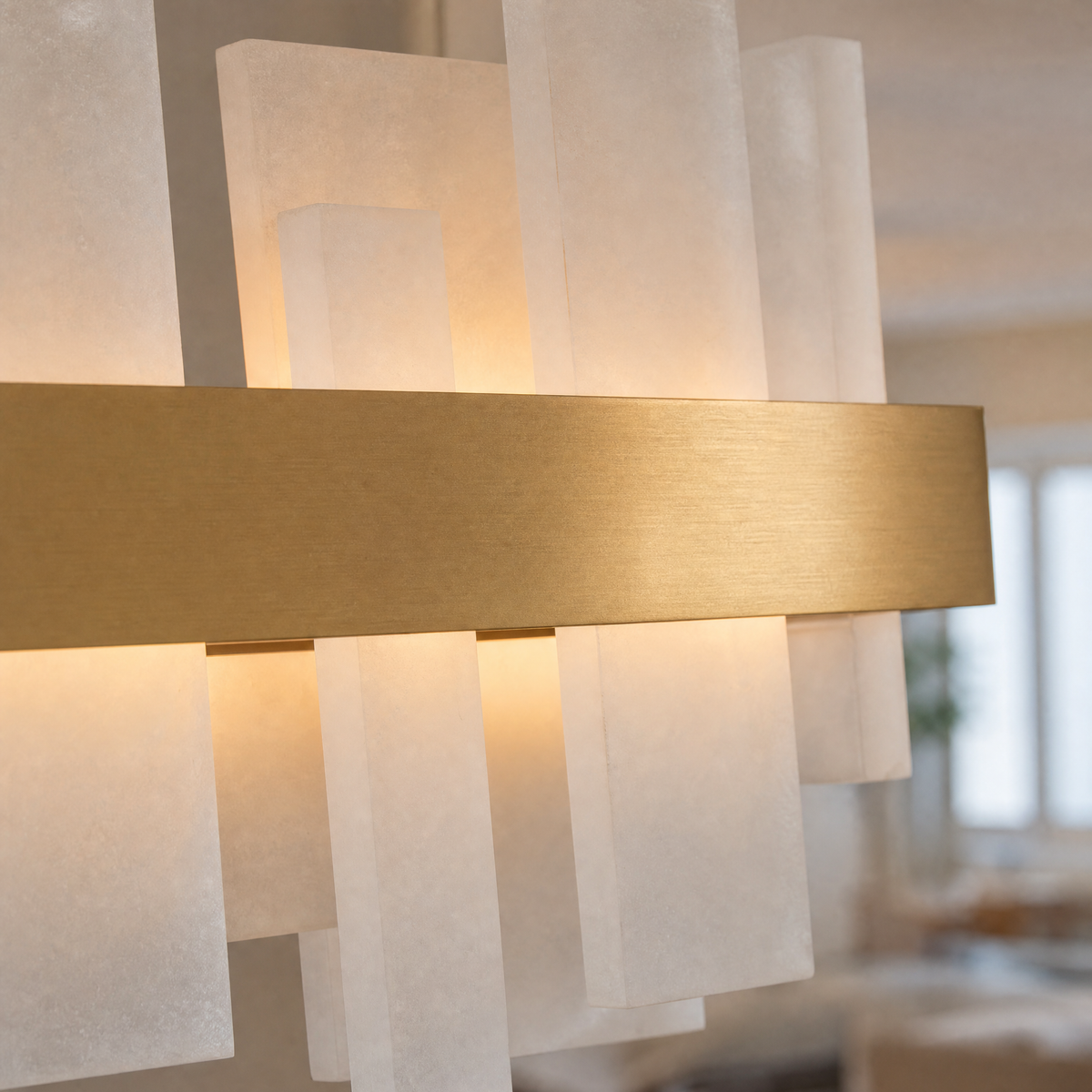 Hollis Modern Alabaster Linear Pendant Light