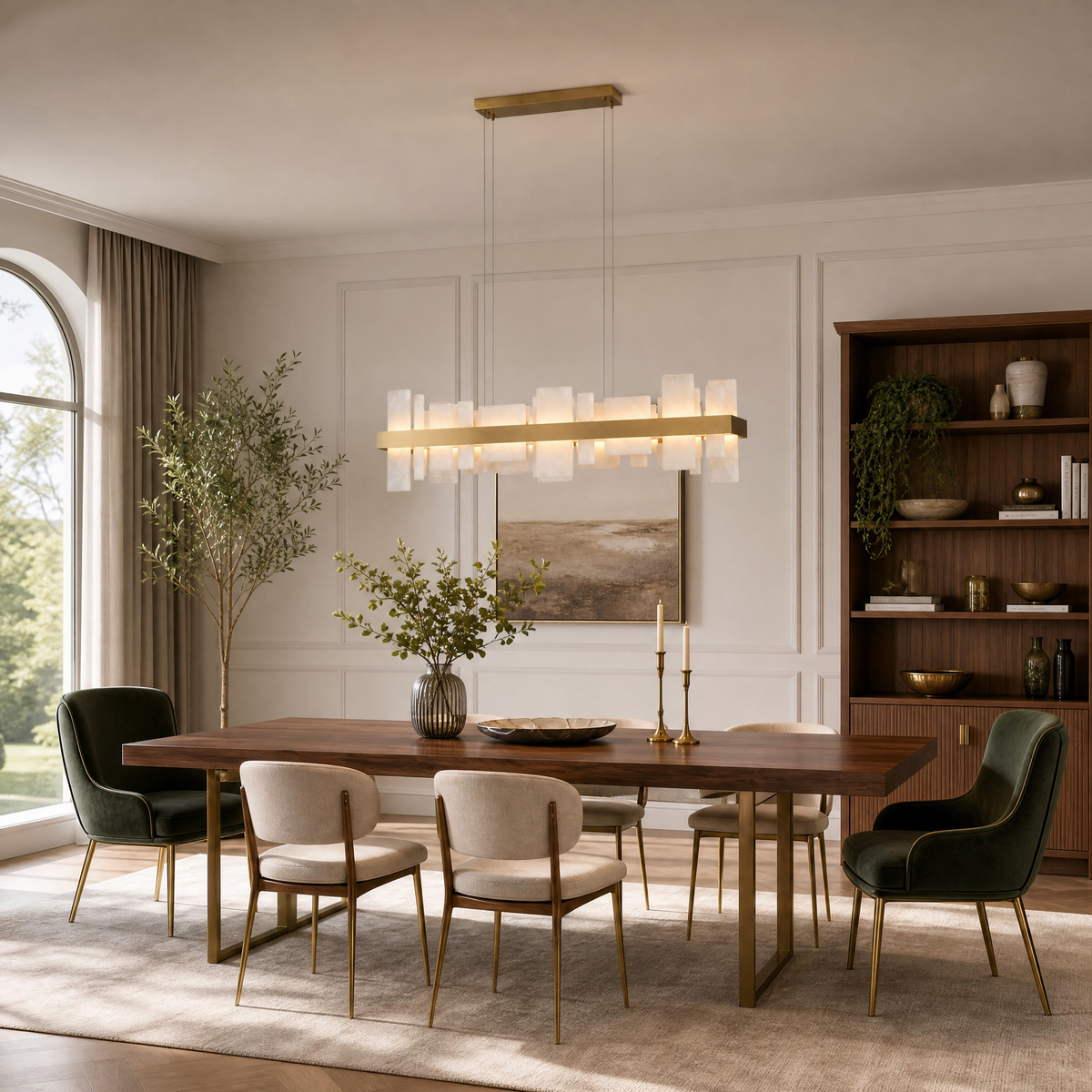 Hollis Modern Alabaster Linear Pendant Light