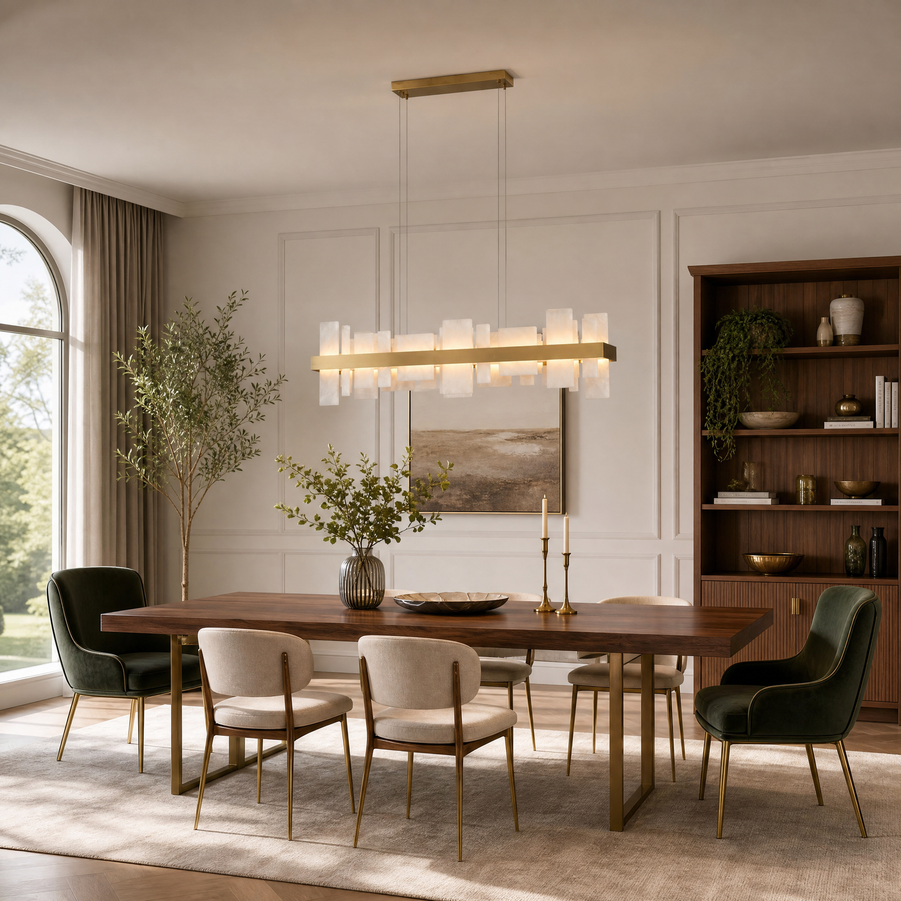 Hollis Modern Alabaster Linear Pendant Light